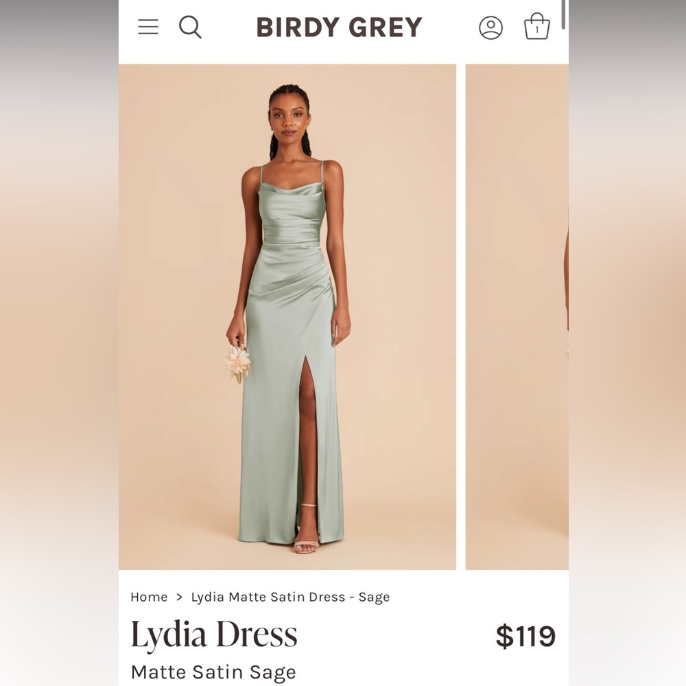 Birdy Grey Lydia Dress Matte Satin Sage